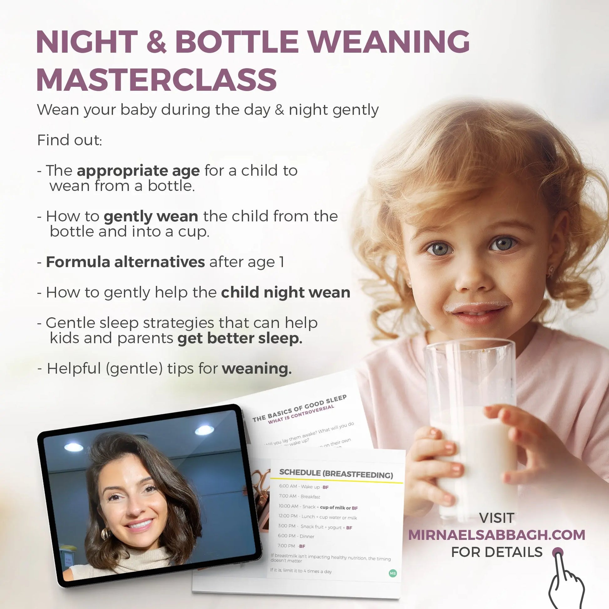 Night and Bottle Weaning MasterClass: ورشة عمل: الفطام عن قنينة الحليب بعد عمر السنة مع ميرنا صباغ - mirnaelsabbagh